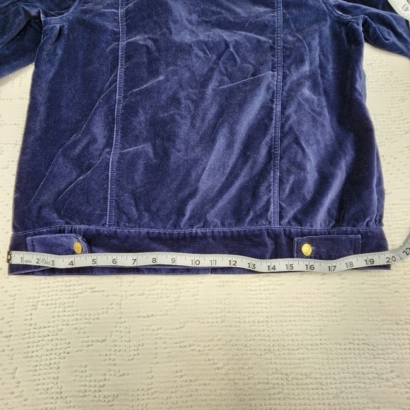 Vintage Bob Mackie Wearable Art Blue Velvet Button Down Embroidered Jacket SizeS - Picture 14 of 16